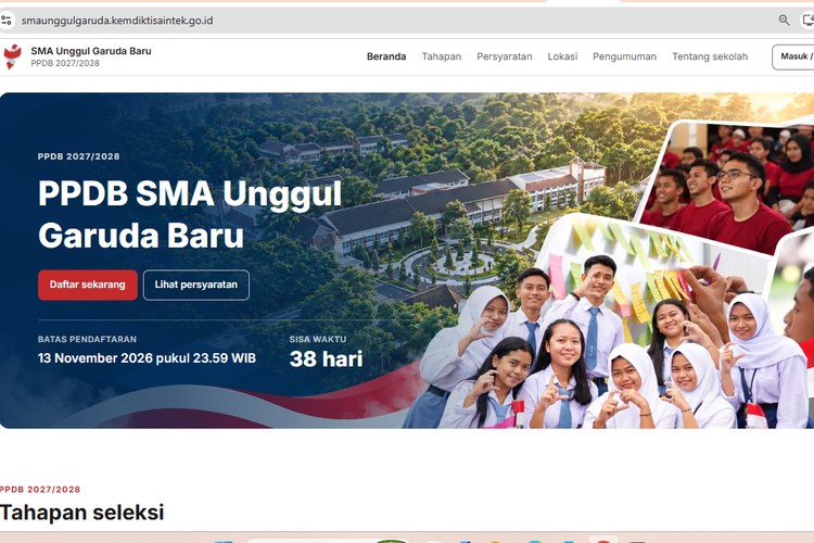Nilai Minimal 85, Ini Syarat Lengkap dan Jadwal Pendaftaran SMA Unggul Garuda Baru 2027
