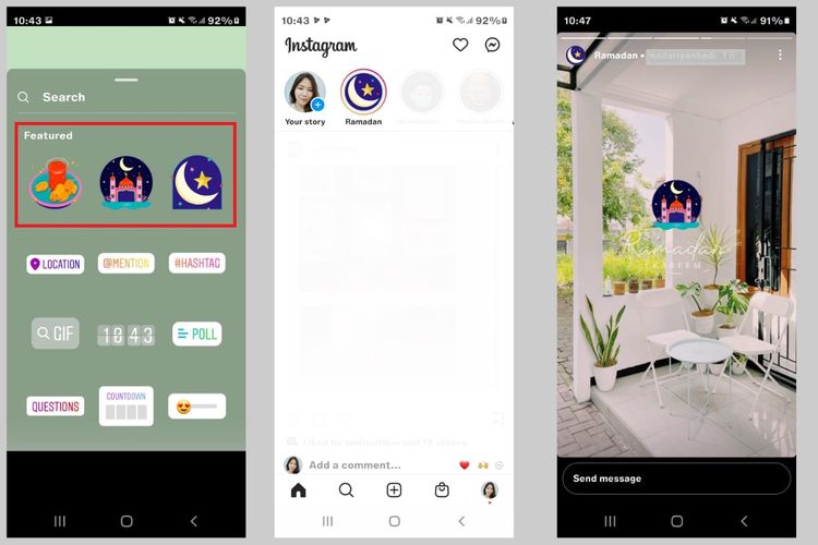 Stiker dan kurasi stories edisi Ramadhan di Instagram