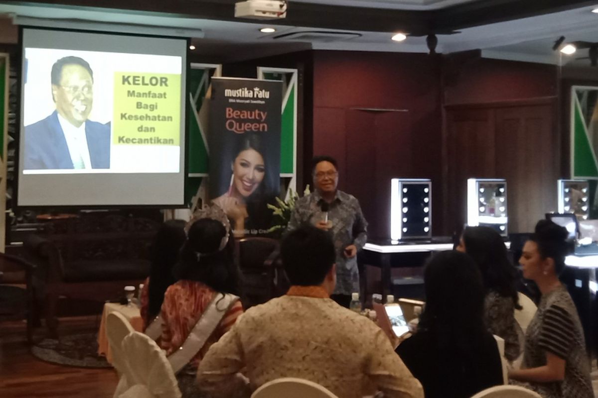 Pakar Ilmu dan Teknologi Pangan, Profesor FG Winarno saat menjelaskan manfaat daun kelor di Jakarta, Jumat (11/5/2018).