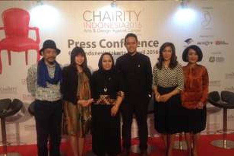 Konferensi pers Chairity Indonesia 2016 Arts&Design Against Cancer, di Plaza Indonesia, Jakarta, Rabu (6/4/2016).