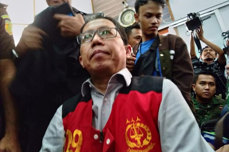 Terdakwa kasus perusakan dan penghilangan barang bukti, Joko Driyono di Pengadilan Negeri Jakarta Selatan, Selasa (23/7/2019)
