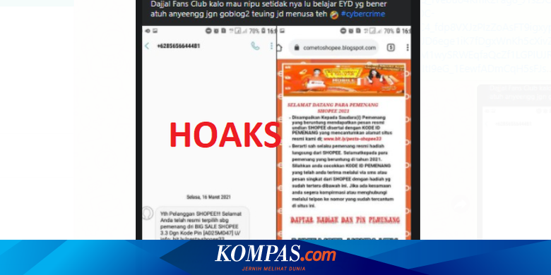 [HOAKS] Pengumuman Pemenang Hadiah Undian Shopee 2021
