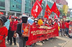 Tuntut Pesangon, Kurir J&T Demo di Depan Kantor Global Bintang Timur