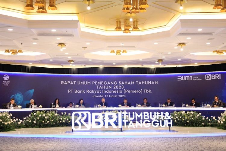 Suasana Rapat Umum Pemegang Saham Tahunan (RUPST) BRI 2023.