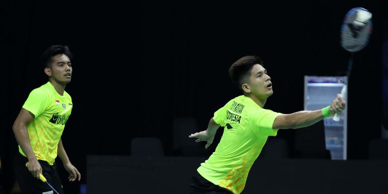 Ganda putra Pramudya Kusumawardana/Yeremia Erich Yoche Rambitan  saat berlaga di Simulasi Thomas-Uber Cup 2020