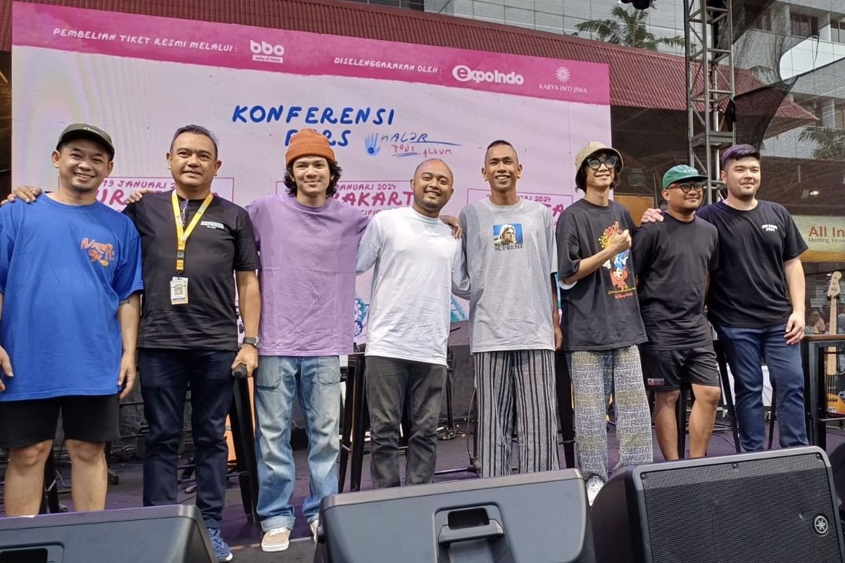 Fourtwnty dalam jumpa pers di JIEXPO Kemayoran, Jakarta Pusat, Kamis (28/12/2023). 