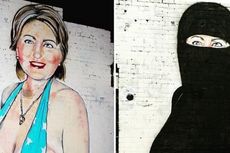 Setelah Dikecam Warga, Mural Hillary Berbikini Diganti dengan Niqab