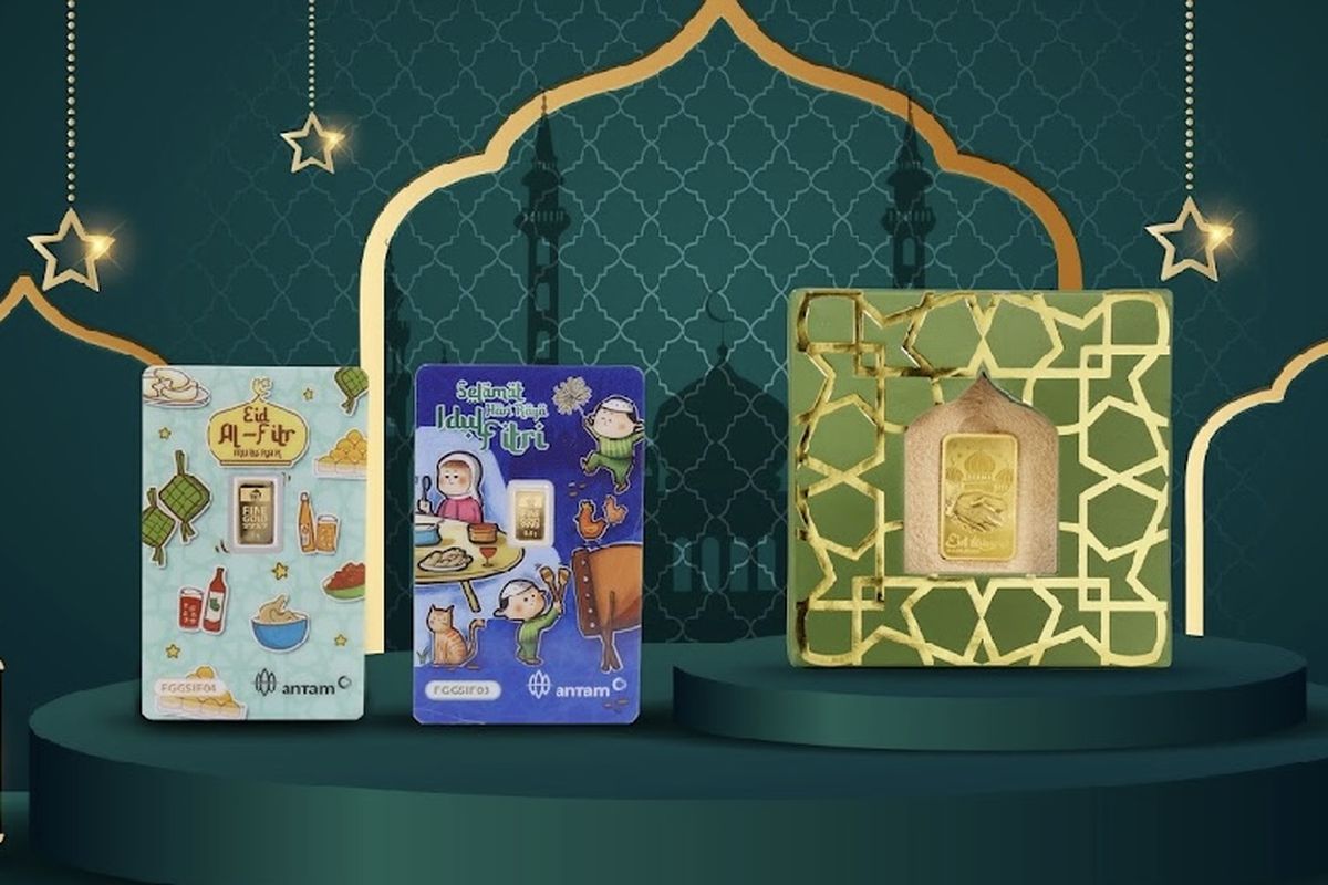 Emas edisi khusus Idul Fitri 1444 Hijriah atau 2023 Masehi yang dirilis oleh PT Antam.