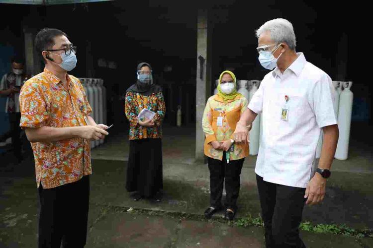 Gubernur Ganjar Pranowo memastikan ketersediaan oksigen aman untuk kebutuhan rumah sakit/DIAN ADE PERMANA