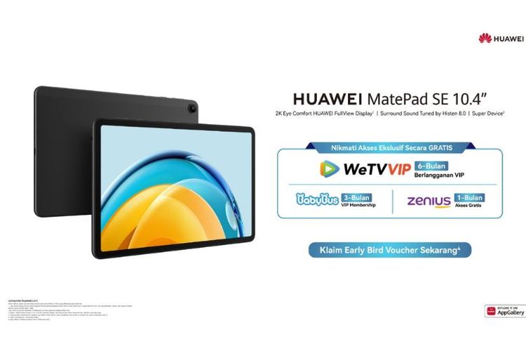 HUAWEI MatePad SE menawarkan berbagai bonus menarik untuk pelanggan. 

