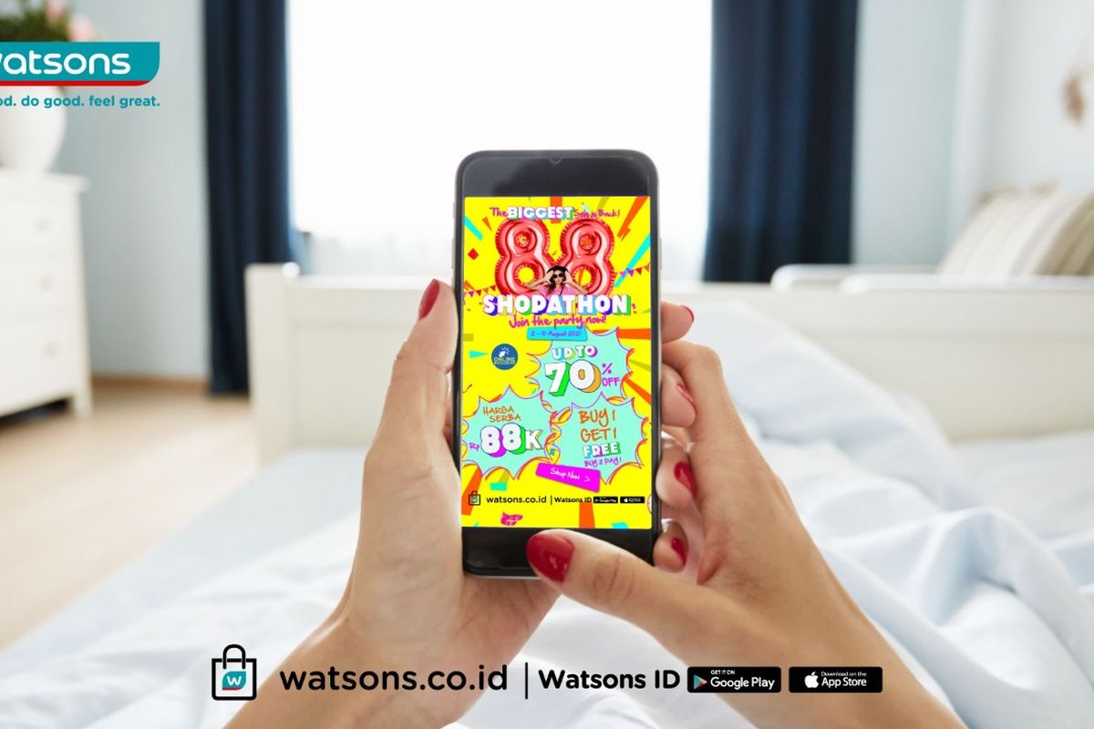 Watsons 8.8 Shopathon,Watsons Tebar Diskon Hingga 70 Persen  