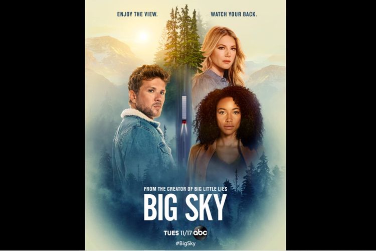 Ryan Phillippe, Katheryn Winnick, dan Kylie Bunbury dalam serial drama thriller Big Sky (2020).