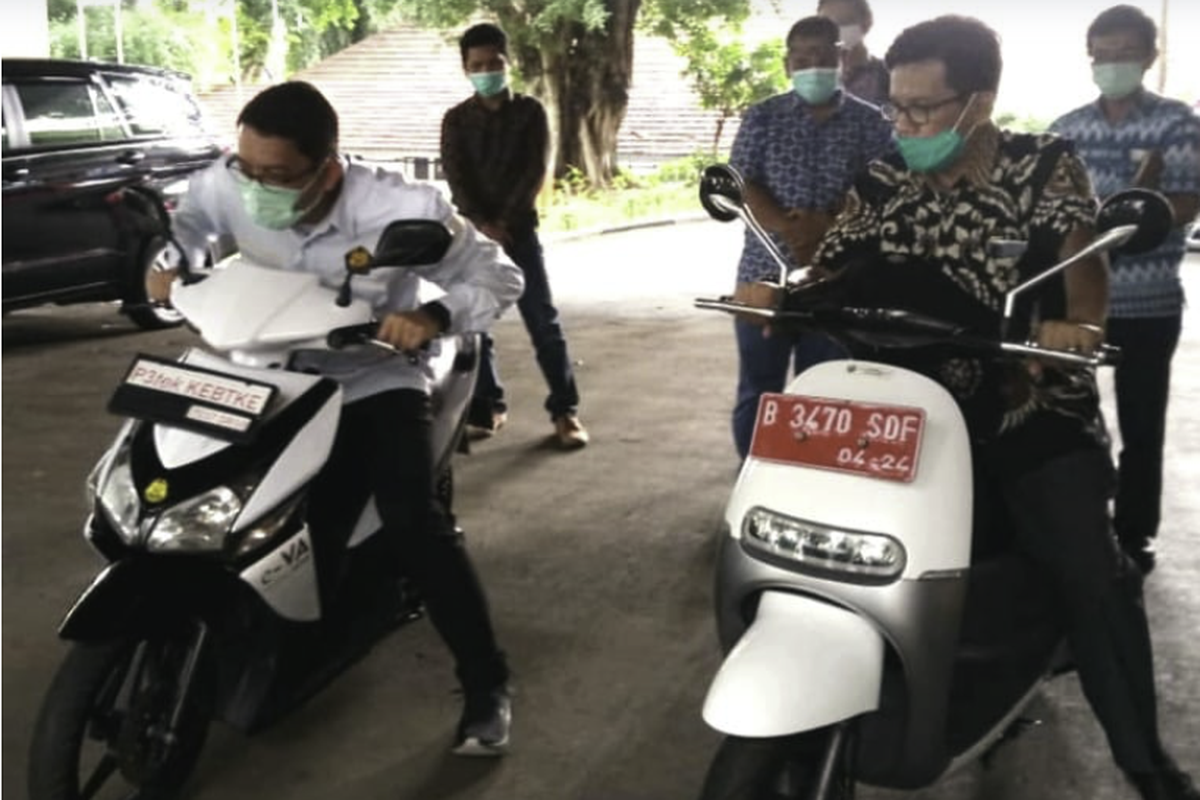 Pusat Penelitian dan Pengembangan Teknologi Ketenagalistrikan Energi Baru Terbarukan dan Konservasi Energi (P3TKEBTKE) Badan Litbang ESDM uji motor konversi listrik, Senin (1/3/2021).