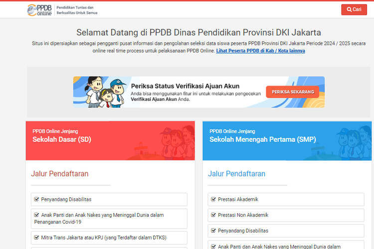 Cara Daftar PPDB Online Jakarta 2024, Pilih Sekolah di ppdb.jakarta.go.id