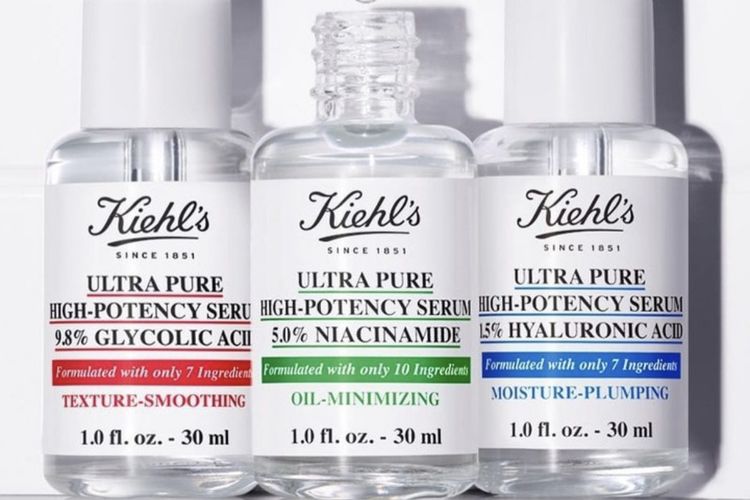 Serum terbaru dari Kiehl's dengan kandungan Glycolic acid Ultra Pure High Potency Serum 9,8 %, Niacinamide Ultra Pure High Potency Serum 5 %, dan Hyluronic acid Ultra Pure High Potency Serum 1,5 %.
