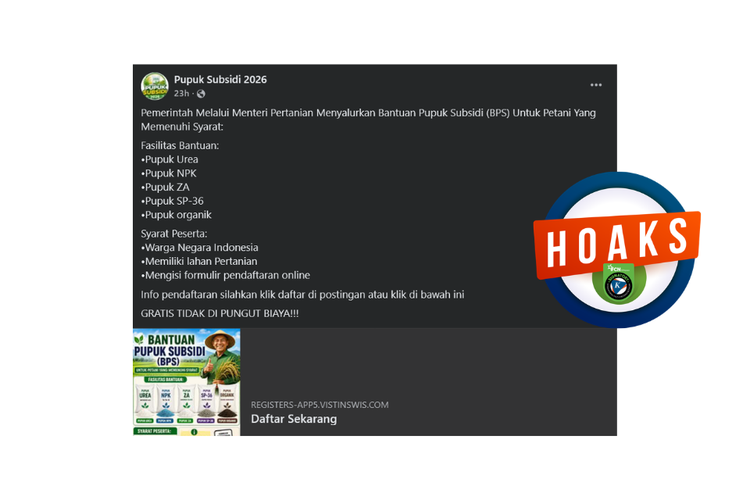 INFOGRAFIK: Hoaks Bantuan Pupuk Bersubsidi dari Kementan, Simak Bantahannya