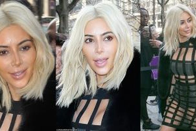 Riasan wajah Kim Kardashian terlihat tidak maksimal dan meninggalkan noda coklat di batang hidung. 