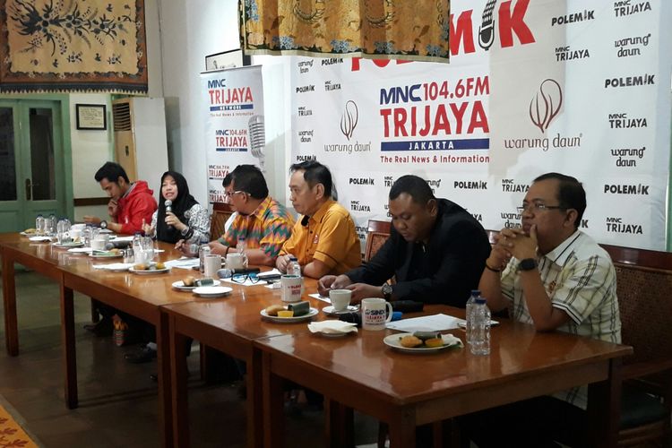 Diskusi bertajuk Mengejar Ambang Batas Parlemen di Warung Daun, Jakarta, Sabtu (12/5/2018). 