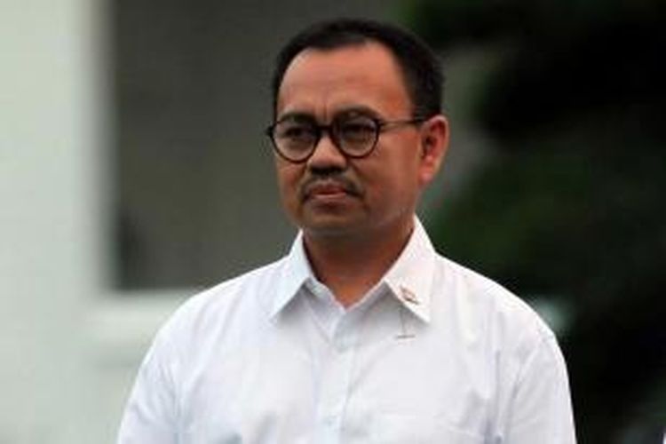 Menteri Energi dan Sumber Daya Mineral Sudirman Said, diperkenalkan oleh Presiden Joko Widodo di Istana Merdeka, Jakarta, Minggu (26/10/2014). TRIBUN NEWS / DANY PERMANA