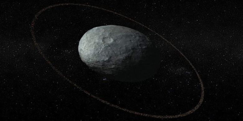 Haumea merupakan objek besar yang berputar paling cepat dibanding lainnya. Planet ini memiliki hal yang tak biasa, yakni objek panjang mengelilinginya bak cincin.