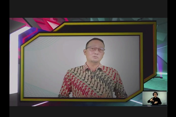 Direktur Jenderal Aplikasi dan Informatika (Aptika) Kominfo, Semuel Abrijani Pangerapan saat mencapaikan salam pembuka dalam acara Indonesia Game Developer Exchange (IGDX) 2021.