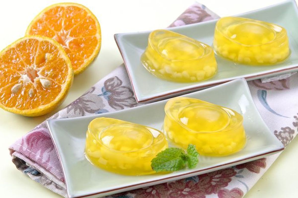 Resep puding jeruk kelapa muda