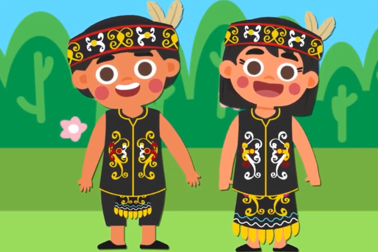 [Tangkapan Layar] King Tompang, Baju Tradisional Kalimantan Barat