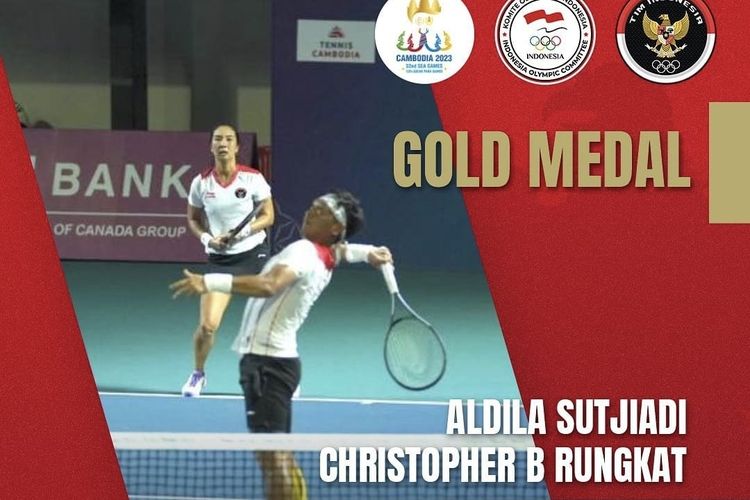 Petenis Aldila Sutjiadi dan Christopher B Rungkat meraih medali emas nomor mix double cabor tenis di SEA Games 2023 Kamboja, Sabtu (13/5/2023). Artikel ini berisi klasemen medali SEA Games 2023.