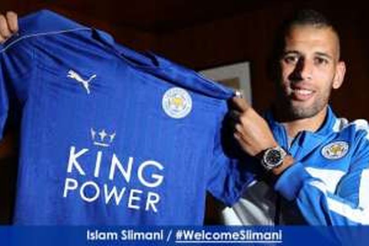 Islam Slimani resmi menjadi pemain Leicester City terhitung per Rabu (1/9/2016.