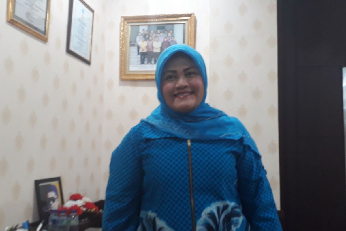 Bupati Bekasi Neneng Hasanah Yasin saat ditemui di Kantor Bupati Bekasi, Kabupaten Bekasi, Senin (15/10/2018).