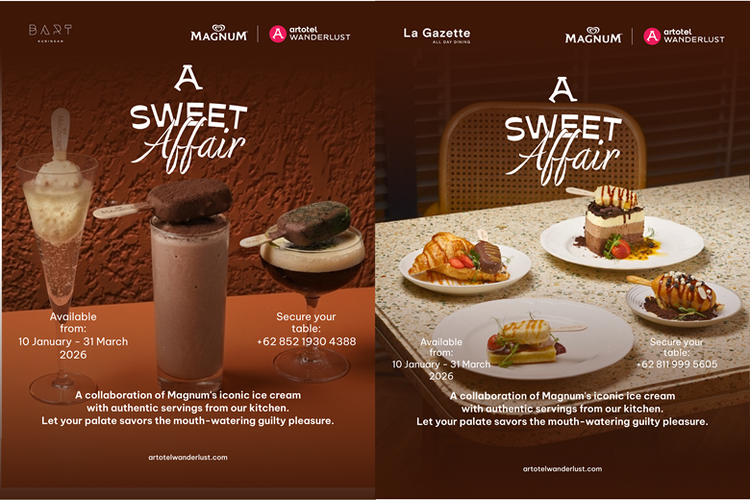 ARTOTEL Casa Kuningan ambil bagian dalam kolaborasi nasional ARTOTEL Dine bersama Magnum melalui kampanye "A Sweet Affair" yang berlangsung sejak Sabtu (10/1/2026) hingga Selasa (31/3/2026).