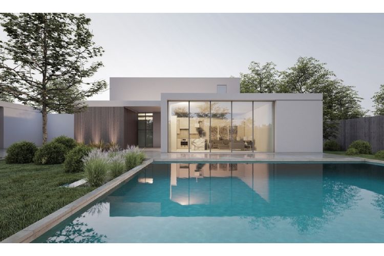 Rumah minimalis modern dengan kolam renang 