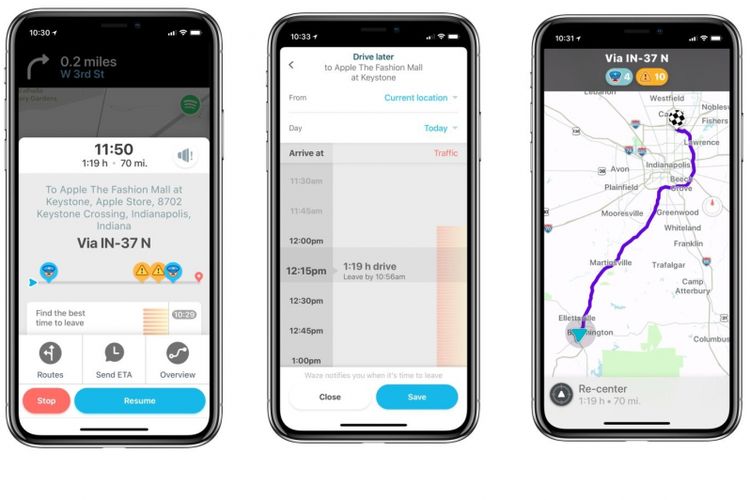 Pembaruan fitur ETA pada Waze