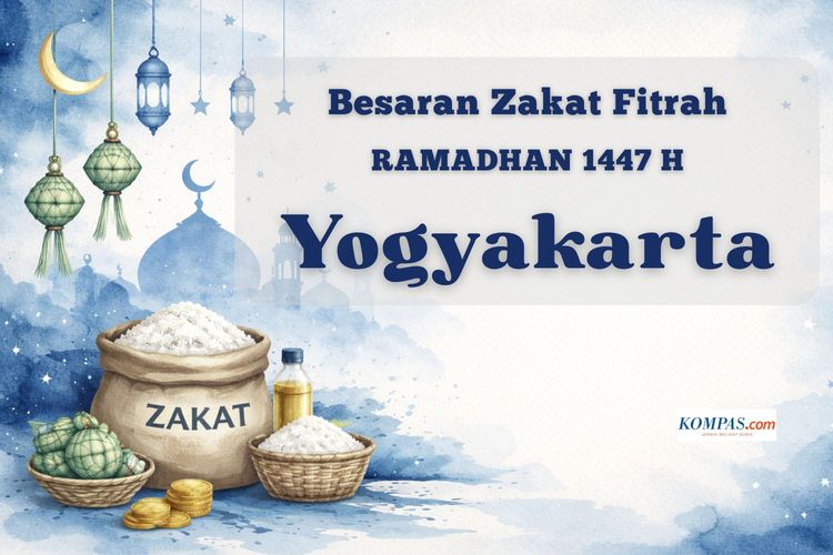 Berikut besaran zakat fitrah 2026 di Kota Yogyakarta baik dalam bentuk beras maupun uang tunai pada bulan Ramadhan 1447 H.