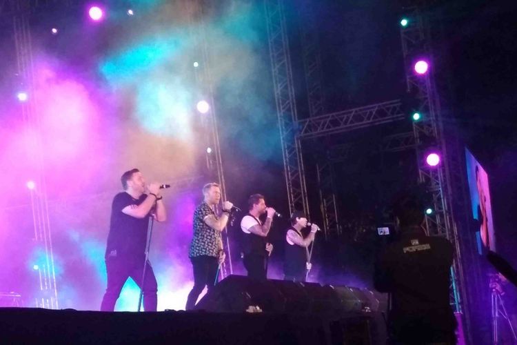 Boyzone tampil di panggung Prambanan Jazz Festival 2018, Minggu (19/8/2018) malam. 