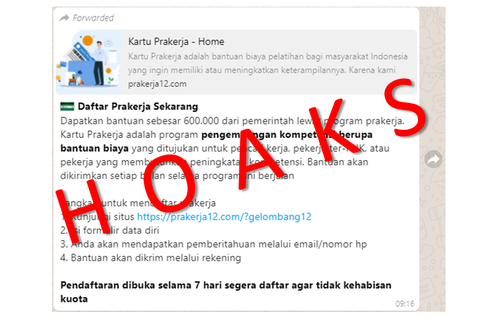 [HOAKS] Link Daftar Kartu Prakerja Gelombang 12 di www.prakerja12.com