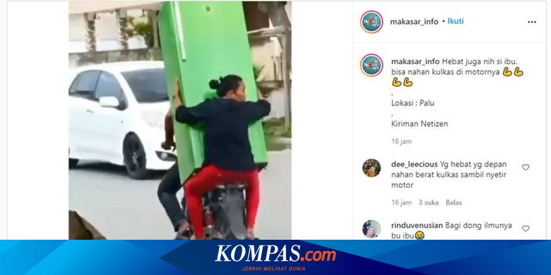 Cerita di Balik Video Viral Pengendara Bawa Kulkas Sambil Naik Motor