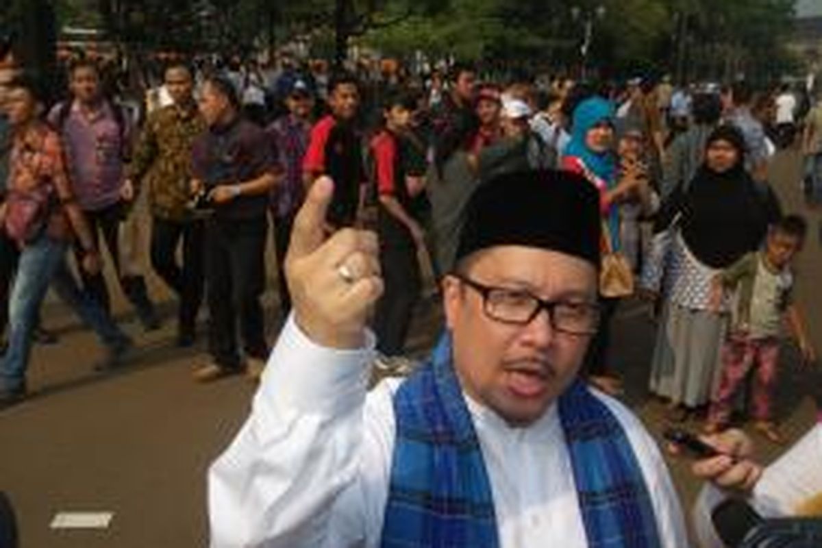 Direktur Utama PT Transjakarta Antonius Kosasih usai upacara peringatan HUT ke-488 Kota Jakarta, di Lapangan Monas, Senin (22/6/2015)