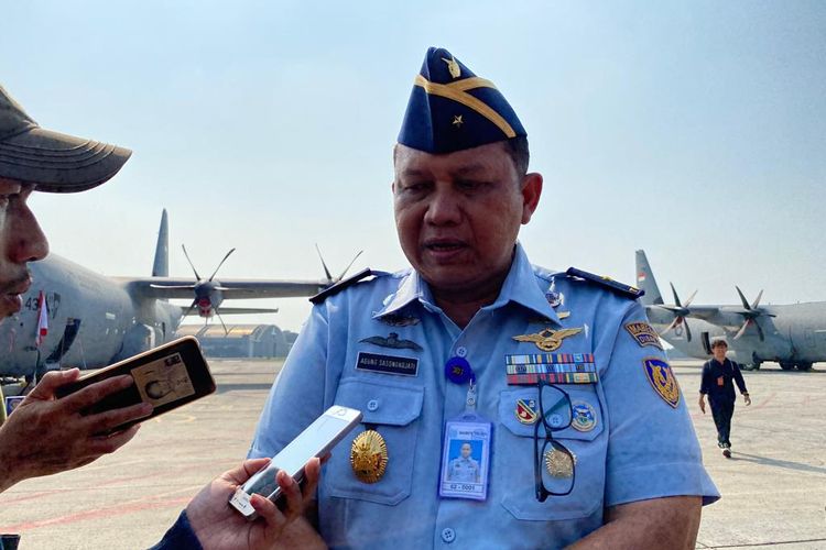 Kepala Dinas Penerangan TNI AU (Kadispenau) Marsekal Pertama R Agung Sasongkojati ditemui di Lanud Halim Perdanakusuma, Jakarta Timur, Selasa (15/8/2023).