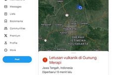 Notifikasi Letusan Gunung Merapi Muncul di Ponsel, Ini Kata BPPTKG