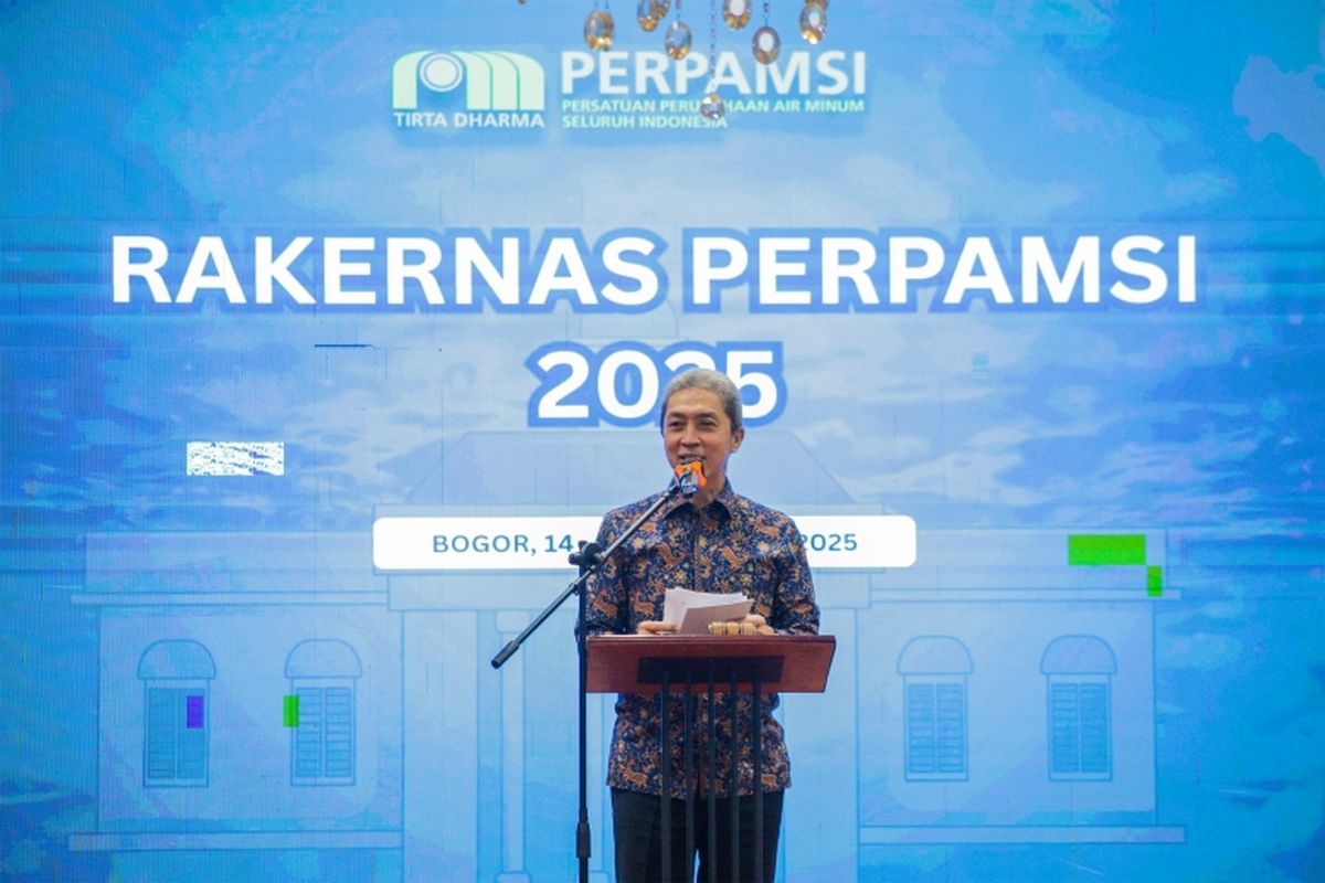 Wali Kota Bogor Dedie A Rachim dalam Rapat Kerja Nasional (Rakernas) Persatuan Perusahaan Air Minum Seluruh Indonesia (Perpamsi) 2025.