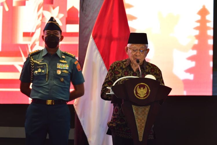 Wapres Ma'ruf Amin saat membuka acara Asia Media Summit di Hotel Grand Hyatt, Nusa Dua, Bandung, Bali, pada Selasa (23/5/2023)/ Dok. Setwapres 