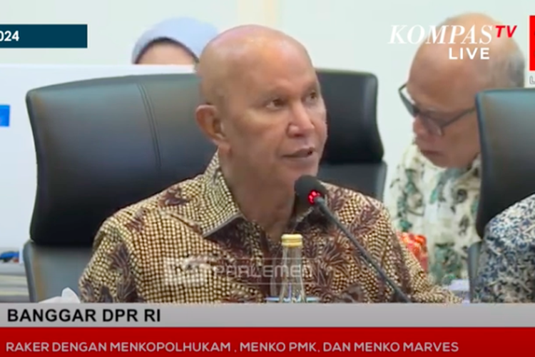 Ketua Banggar DPR RI Said Abdullah memimpin rapat kerja dengan Menko Polhukam, Menko PMK, dan Menko Marves di Gedung DPR, Jakarta, Rabu (5/6/2024)
