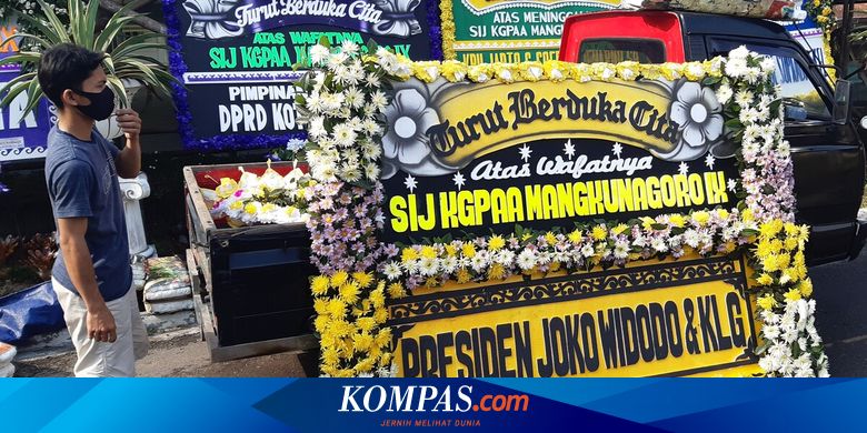 Presiden Jokowi Kirim Karangan Bunga Dukacita Meninggalnya KGPAA Mangkunegara IX - Vimarsana News