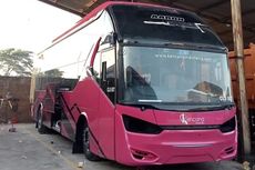 Bus Hijau PO Kencana Akhirnya Ganti Warna Jadi Pink