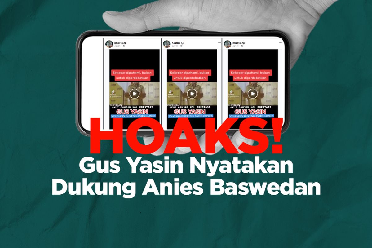 Hoaks! Gus Yasin Nyatakan Dukung Anies Baswedan
