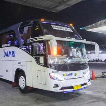 Ilustrasi bus DAMRI rute Jakarta-Purwokerto