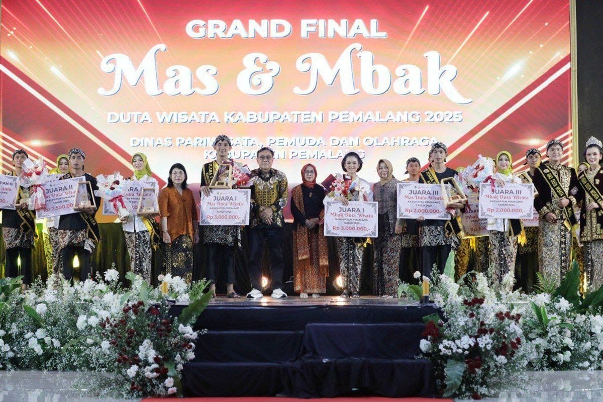Malam Grand Final Pemilihan Mas dan Mbak Duta Wisata Kabupaten Pemalang Tahun 2025 di RGP Convention Center, Pemalang, Rabu (19/11/2025).