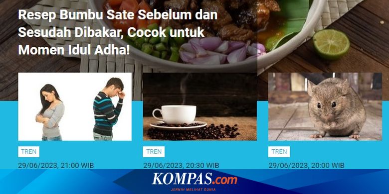 [POPULER TREN] Resep Bumbu Rendaman Sate Sebelum Dibakar | Asal Muasal Idul Adha Disebut Lebaran Haji - Kompas.com - KOMPAS.com