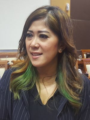 Wakil Ketua Fraksi Golkar DPR RI, Meutya Hafid, di sela-sela RDPU Komisi 1 DPR RI bersama Facebook, Selasa (17/4/2018).